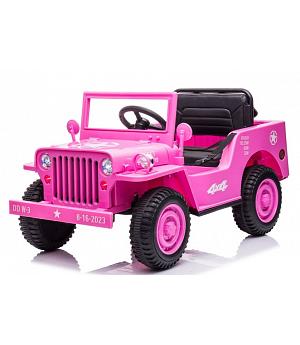 Coche Batería JEEP MILITAR, ROSA, 12V, 4 MOTORES, LE-JH-103, RC PARENTAL - LE14974